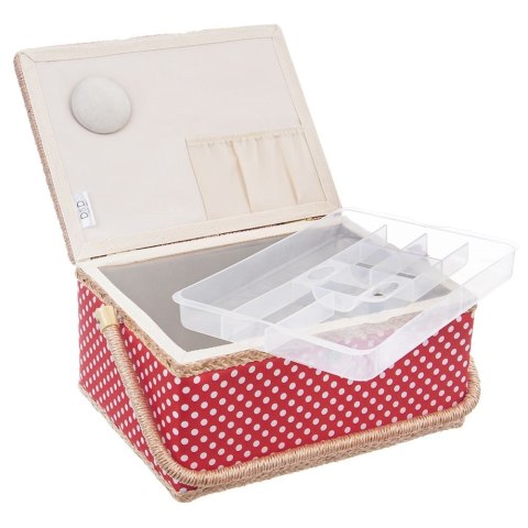 Niciarka czerwona w grochy 24x18x12cm ORION 154021