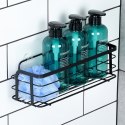 Półka pod prysznic metalowa czarna przyklejana VILDE 569003
