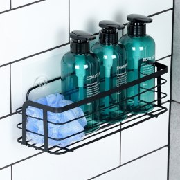 Półka pod prysznic metalowa czarna przyklejana VILDE 569003