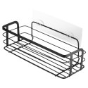 Półka pod prysznic metalowa czarna przyklejana VILDE 569003