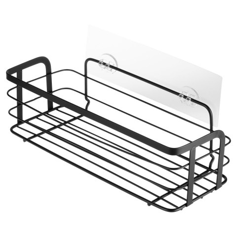 Półka pod prysznic metalowa czarna przyklejana VILDE 569003