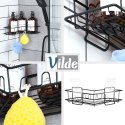 Półka pod prysznic metalowa czarna przyklejana VILDE 569004