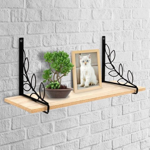 Półka ścienna na ścianę metalowa czarna 38x13x16cm HOME STYLING COLLECTION 569427
