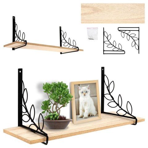 Półka ścienna na ścianę metalowa czarna 38x13x16cm HOME STYLING COLLECTION 569427