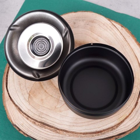 Popielniczka popielnica zamykana metalowa czarna obrotowa 11x10cm HIT 569542