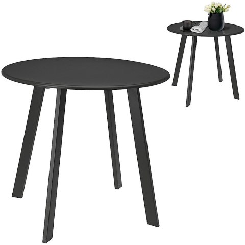 Stolik balkonowy metalowy szary okrągły 50x45cm AMBIANCE 569047