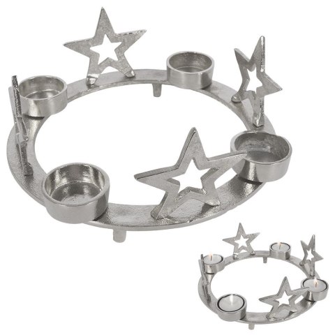 Świecznik aluminiowy na 4 świeczki 25cm HOME STYLING COLLECTION 569189