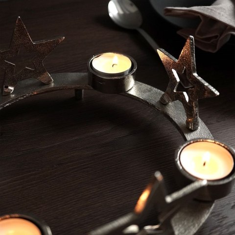 Świecznik aluminiowy na 4 świeczki 25cm HOME STYLING COLLECTION 569189