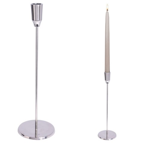 Świecznik aluminiowy srebrny 34.5cm VILDE 569242