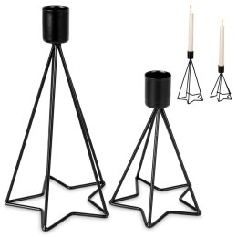 Świecznik metalowy czarny 20 / 13.5cm 2 sztuki VILDE 569537
