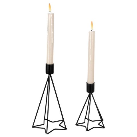 Świecznik metalowy czarny 20 / 13.5cm 2 sztuki VILDE 569537