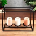 Świecznik metalowy czarny na 3 świeczki 36x17.5x26cm HOME STYLING COLLECTION 569482