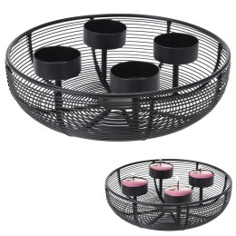 Świecznik metalowy czarny na 4 świeczki 20x6cm HOME STYLING COLLECTION 569195