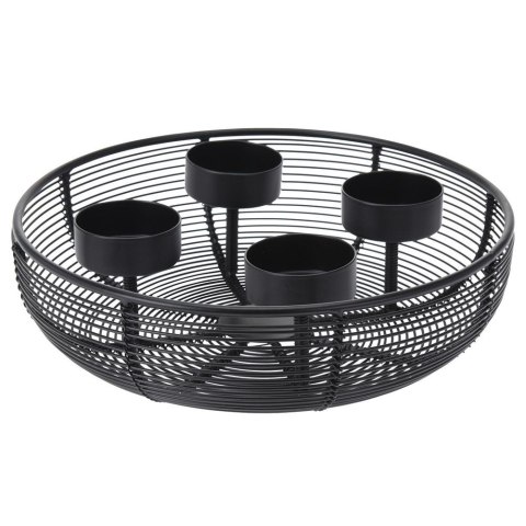 Świecznik metalowy czarny na 4 świeczki 20x6cm HOME STYLING COLLECTION 569195