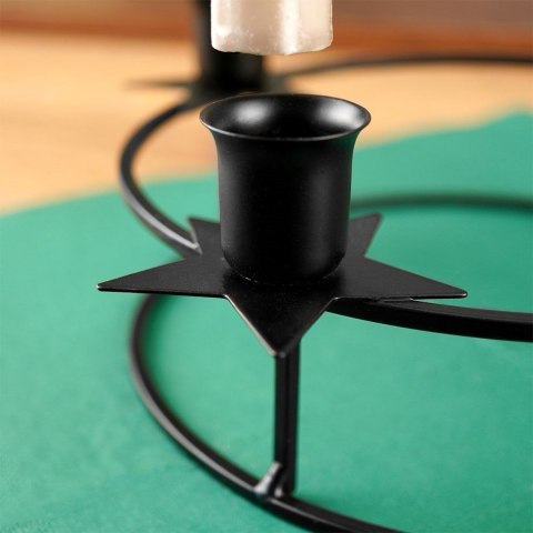 Świecznik metalowy czarny na 4 świeczki 25x8.5cm HOME STYLING COLLECTION 569474