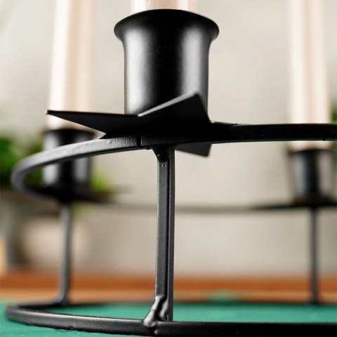 Świecznik metalowy czarny na 4 świeczki 25x8.5cm HOME STYLING COLLECTION 569474