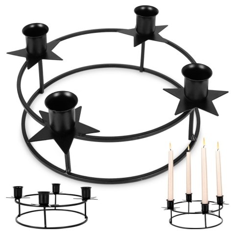 Świecznik metalowy czarny na 4 świeczki 25x8.5cm HOME STYLING COLLECTION 569474