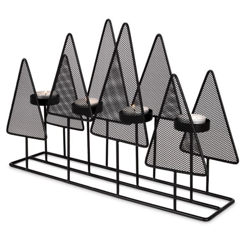 Świecznik metalowy czarny na 4 świeczki 38x9x25cm HOME STYLING COLLECTION 569481