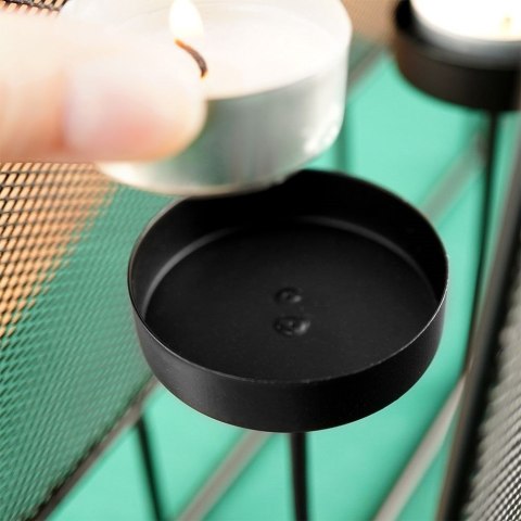 Świecznik metalowy czarny na 4 świeczki 38x9x25cm HOME STYLING COLLECTION 569481