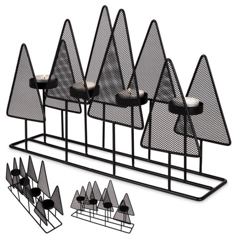 Świecznik metalowy czarny na 4 świeczki 38x9x25cm HOME STYLING COLLECTION 569481