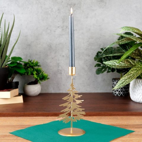 Świecznik metalowy złoty 24cm HOME STYLING COLLECTION 569485