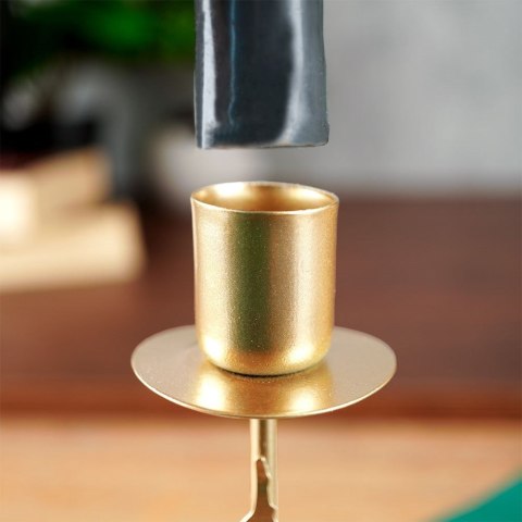 Świecznik metalowy złoty 24cm HOME STYLING COLLECTION 569485