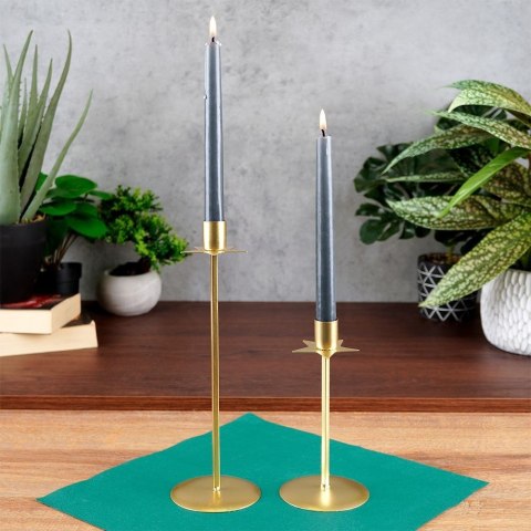 Świecznik metalowy złoty 28cm HOME STYLING COLLECTION 569473