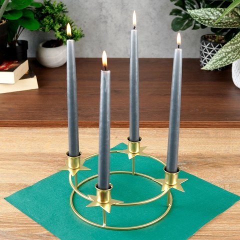 Świecznik metalowy złoty na 4 świeczki 25x8.5cm HOME STYLING COLLECTION 569475