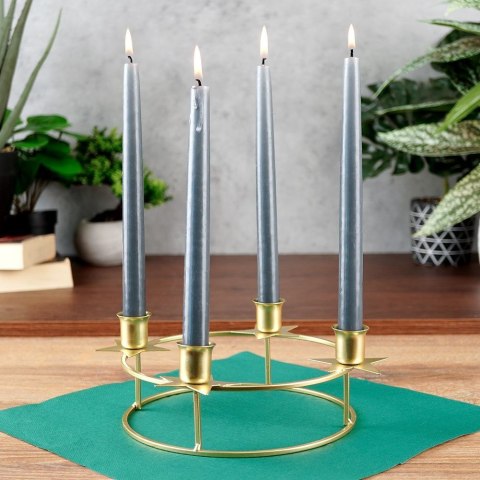 Świecznik metalowy złoty na 4 świeczki 25x8.5cm HOME STYLING COLLECTION 569475