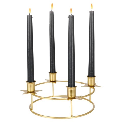 Świecznik metalowy złoty na 4 świeczki 25x8.5cm HOME STYLING COLLECTION 569475