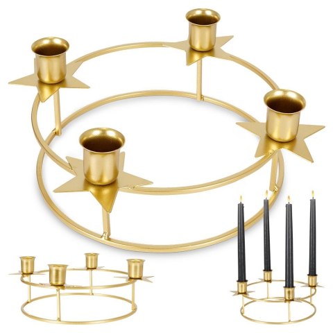 Świecznik metalowy złoty na 4 świeczki 25x8.5cm HOME STYLING COLLECTION 569475