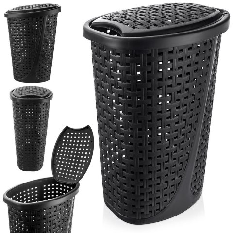 Kosz na pranie plastikowy czarny 45L ORION 731505