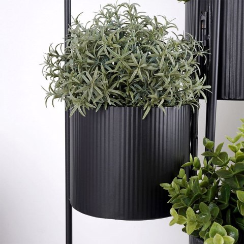 Kwietnik stojący wysoki metalowy czarny 3-poziomowy 33x24x57cm VILDE 339468