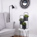 Kwietnik stojący wysoki metalowy czarny 3-poziomowy 33x24x57cm VILDE 339468