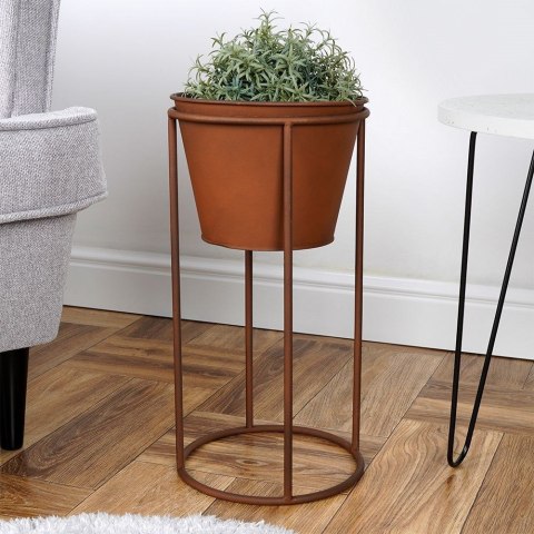 Osłonka na doniczkę na stojaku metalowa 44cm VILDE 339416-D