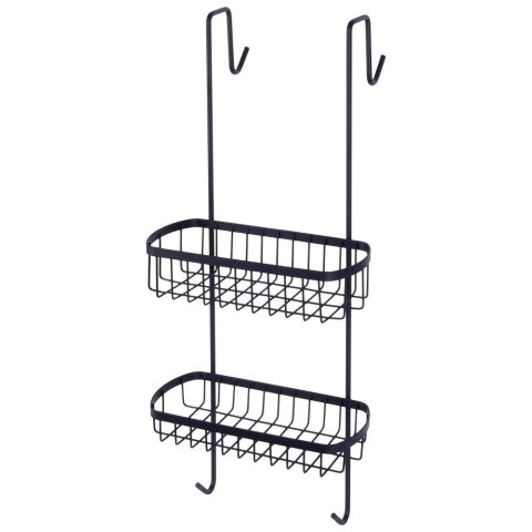 Półka pod prysznic metalowa czarna zawieszana VILDE 569659