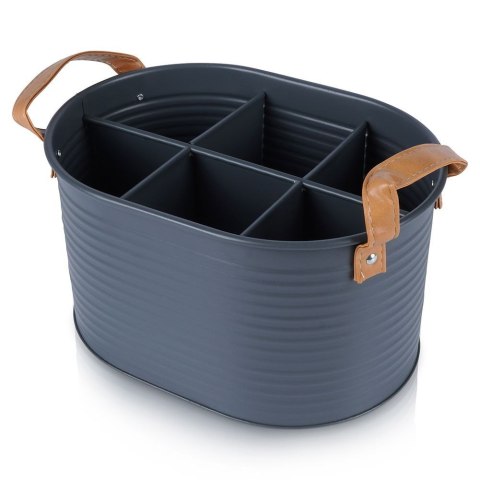 Skrzynka na butelki metalowa szara HOME STYLING COLLECTION 259291