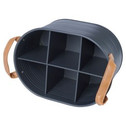 Skrzynka na butelki metalowa szara HOME STYLING COLLECTION 259291