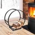 Stojak na drewno kominkowe metalowy czarny 50cm AMBIANCE 569589