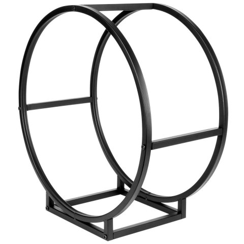 Stojak na drewno kominkowe metalowy czarny 50cm AMBIANCE 569589