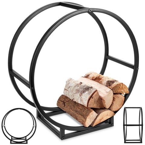 Stojak na drewno kominkowe metalowy czarny 50cm AMBIANCE 569589