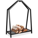 Stojak na drewno kominkowe metalowy czarny 58x24x78cm AMBIANCE 569590