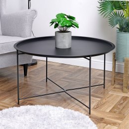 Stolik kawowy metalowy czarny okrągły 75x42cm AMBIANCE 569676
