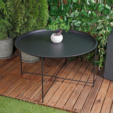 Stolik kawowy metalowy czarny okrągły 75x42cm AMBIANCE 569676