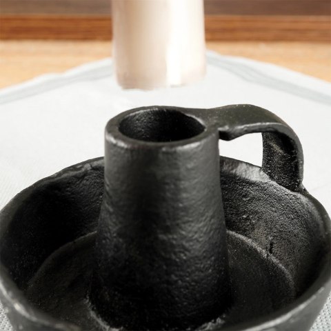 Świecznik aluminiowy czarny 10x6cm VILDE 569531