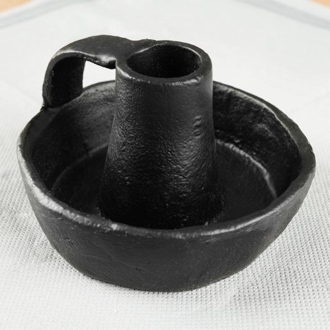 Świecznik aluminiowy czarny 10x6cm VILDE 569531