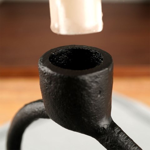 Świecznik aluminiowy czarny 19cm HOME STYLING COLLECTION 569533