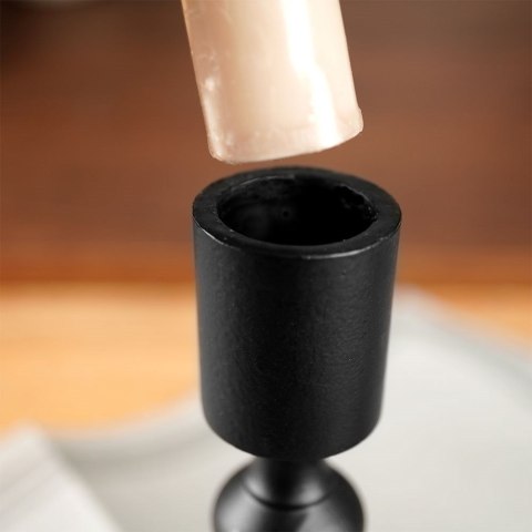 Świecznik aluminiowy czarny 23.5cm HOME STYLING COLLECTION 569513