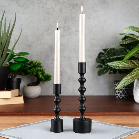 Świecznik aluminiowy czarny 23.5cm HOME STYLING COLLECTION 569513