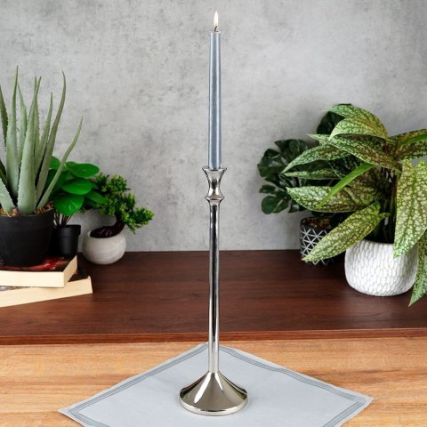 Świecznik aluminiowy srebrny 40cm HOME STYLING COLLECTION 569519